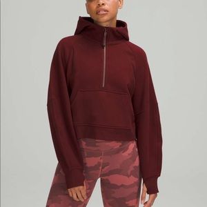 Lululemon scuba oversized half zip - red merlot xl/xxl